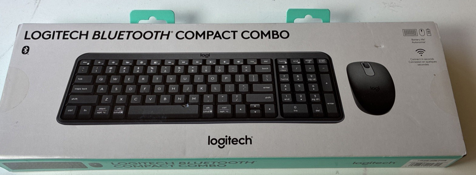 New Logitech Bluetooth Compact Combo (920-013507) Keyboard & Mouse (27C)