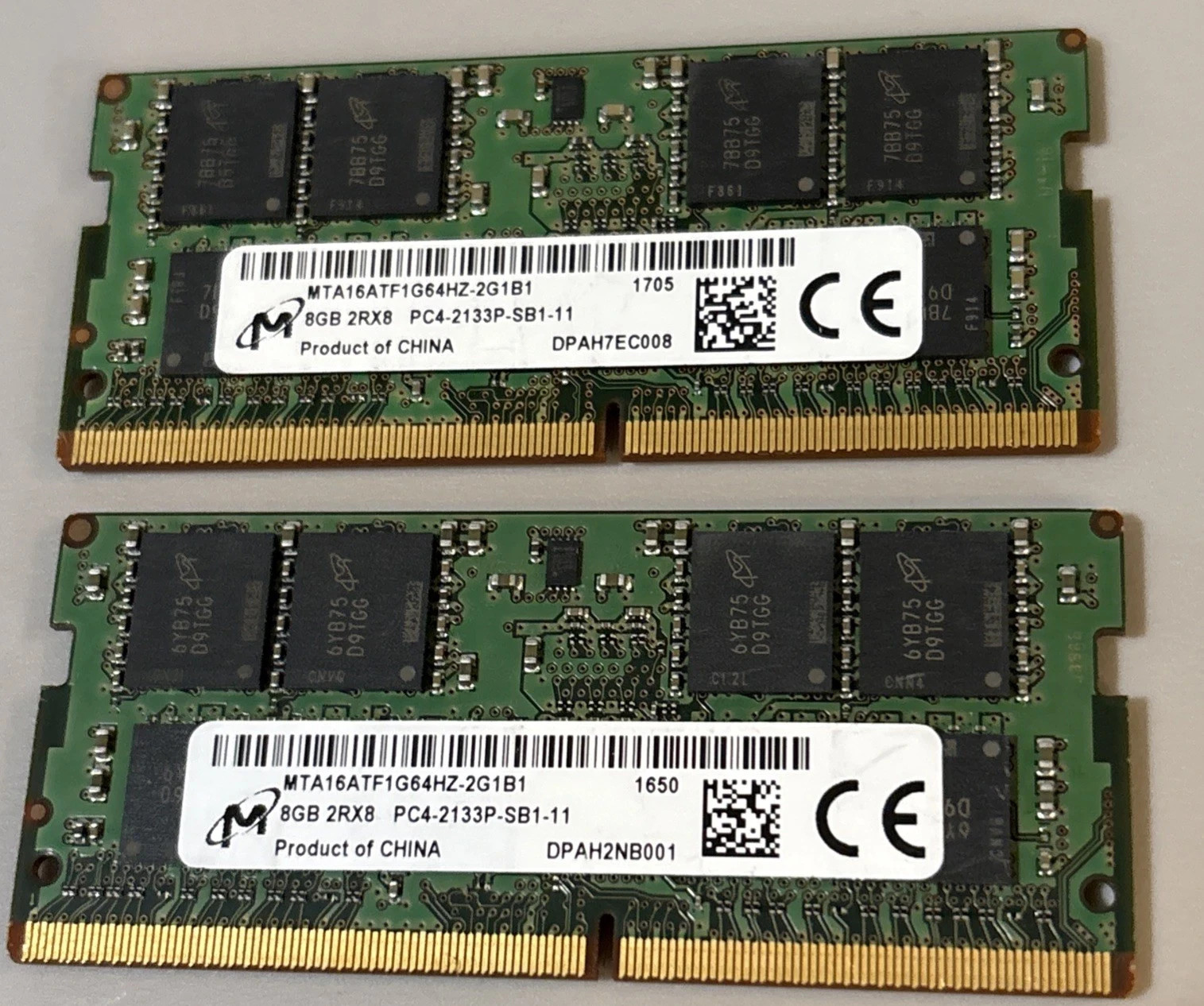 16GB Micron (2x 8GB) 2Rx8 PC4-2133P  DDR4 SODIMM LIFE TIME WARRANTY