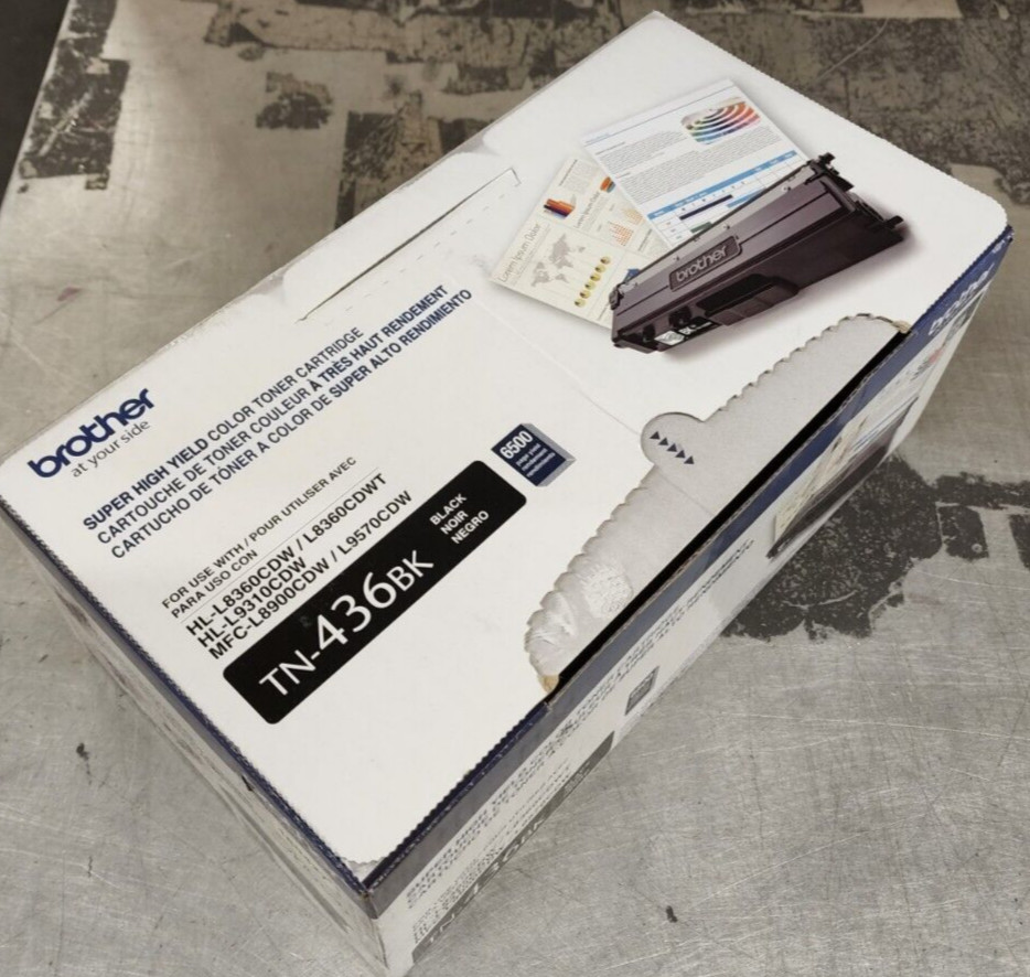 Brother TN-436BK Black Super Hi Yield Toner Cartridge Genuine New Sealed NO BOX