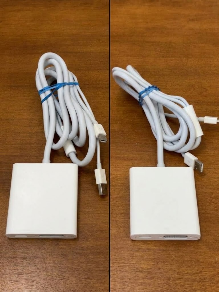 Lot 2 Apple A1306 Mini Display Port to Dual-link DVI Adapters