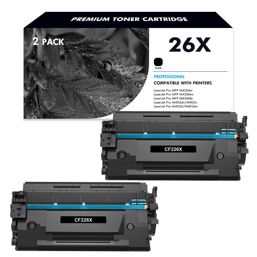 2 PCS High Yield CF226X 26X Toner Cartridges for HP 26X Laserjet Pro MFP M426fdw
