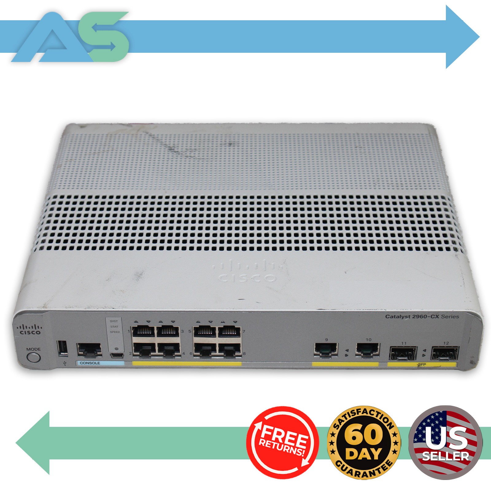 Cisco Catalyst WS-C2960CX-8TC-L 8-Port Gigabit Ethernet Managed Switch LAN Base