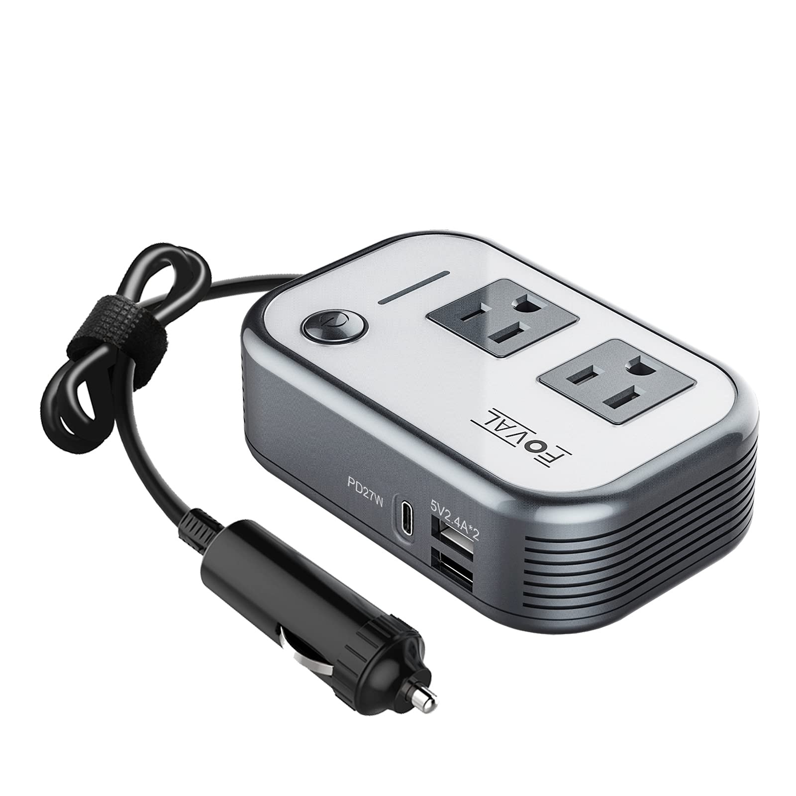 FOVAL 200W Car Power Inverter, DC 12V to 110V AC Car Laptop Charger Fast Charger