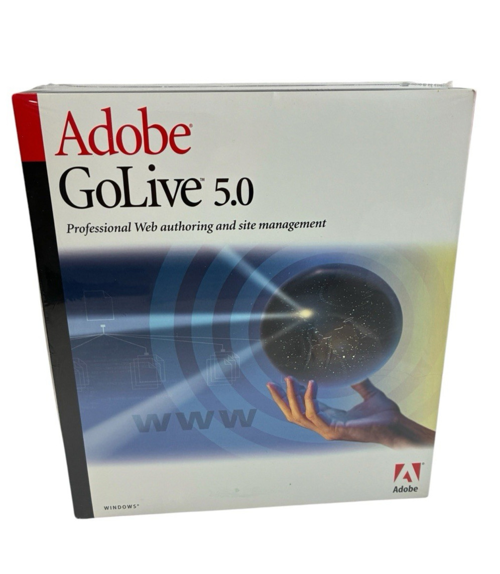 Adobe GoLive 5.0 (2000 Full Version) for Windows Sealed Box NEW