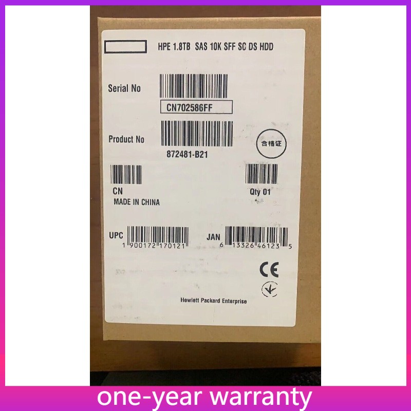 NEW HPE 872738-001 872481-B21 1.8TB 10K SAS 12Gb/s 2.5" SC 512E HDD Hard Drive