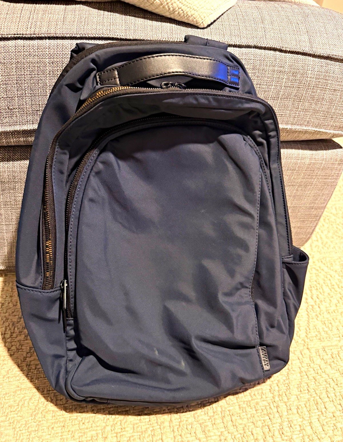 Away Luggage Navy Blue Backpack Zip Closure Multi Compartment