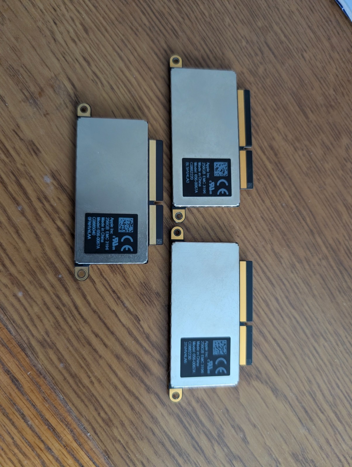 Bundle of 3 Apple Macbook 256GB SSDs.