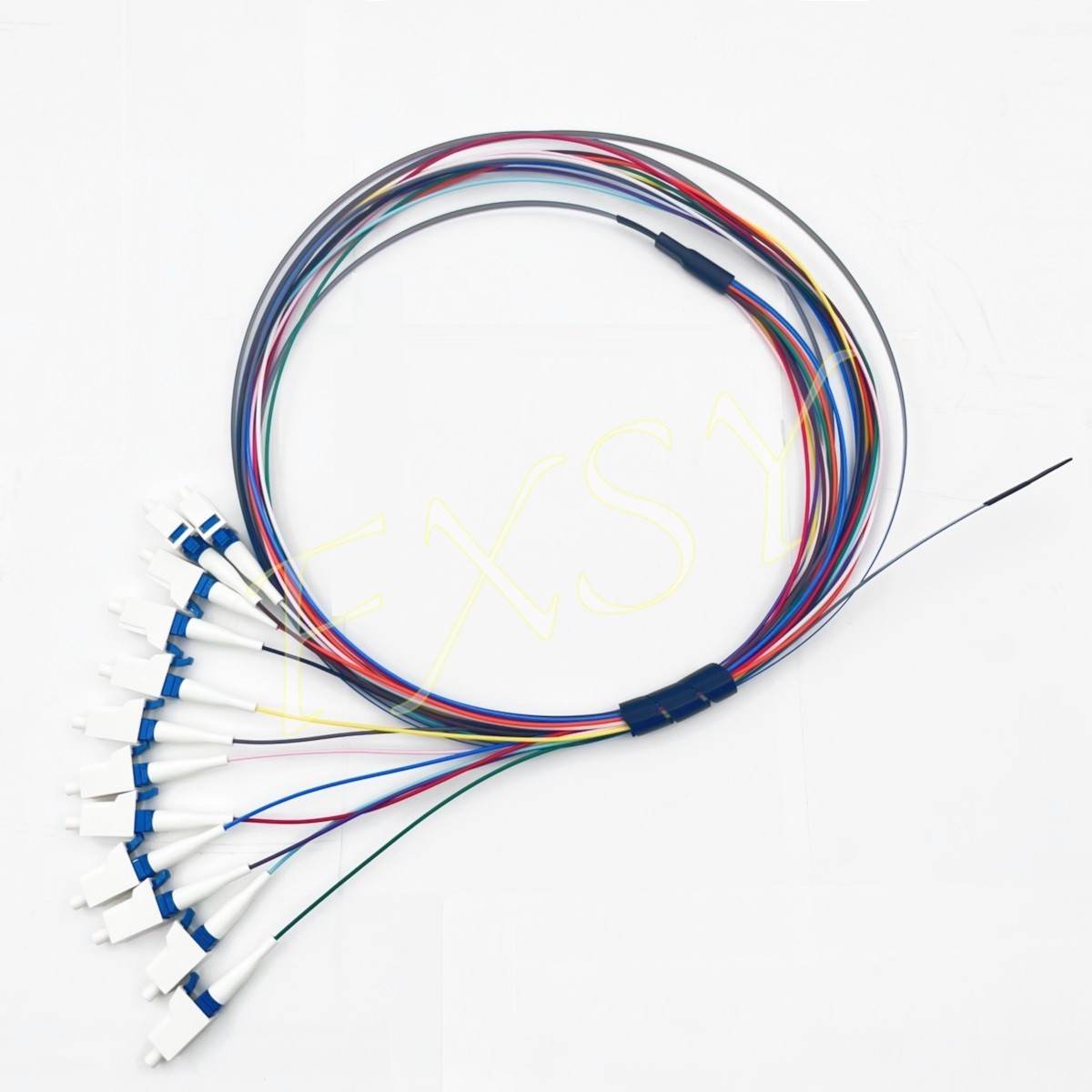LC/UPC 12 Fiber SingleMode Ribbon Fiber Optic Pigtail SM 9/125 Optical Pigtail