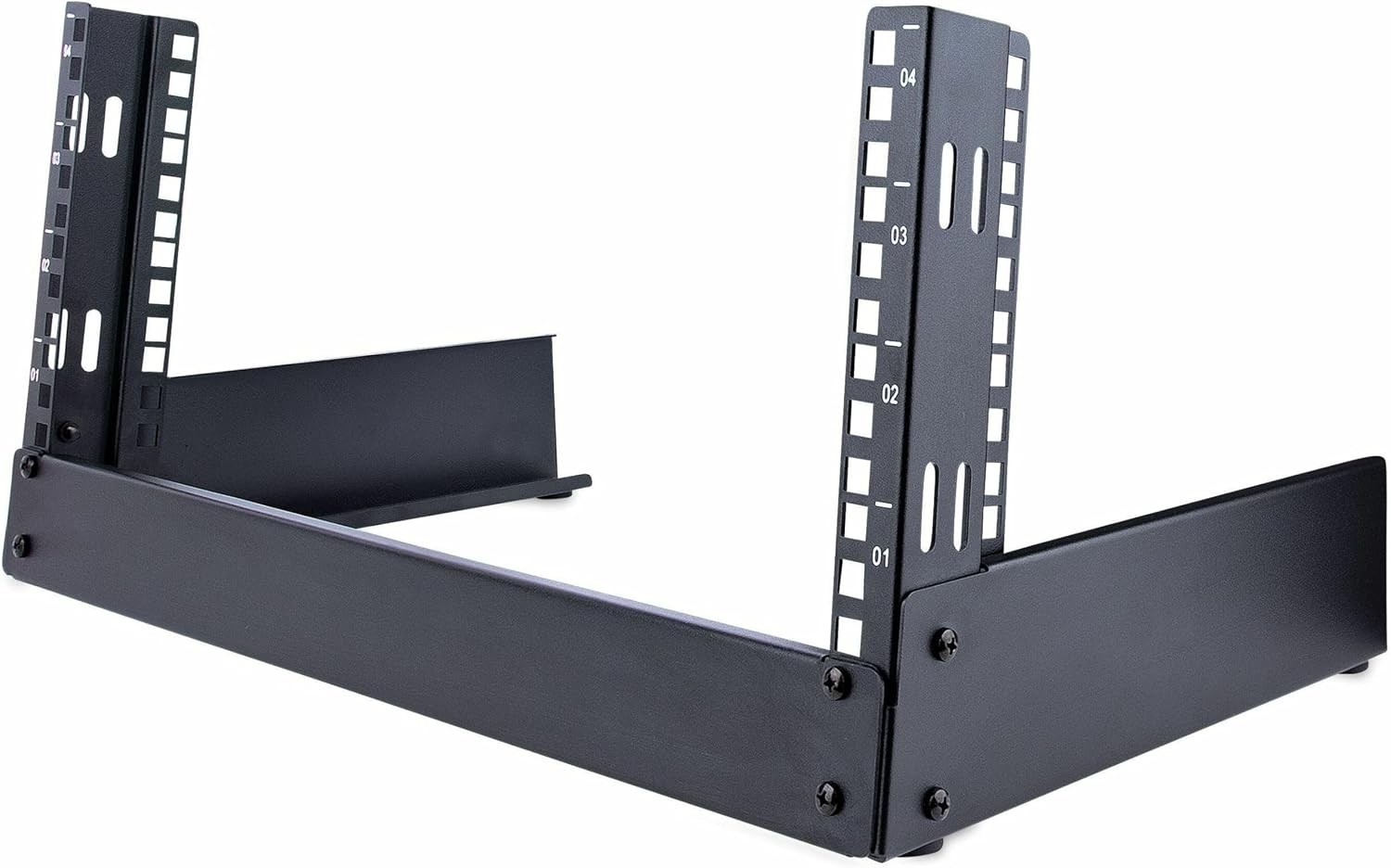 2-Post 4U Desktop Server Rack Small Open Frame 19in Computer Rack Compact