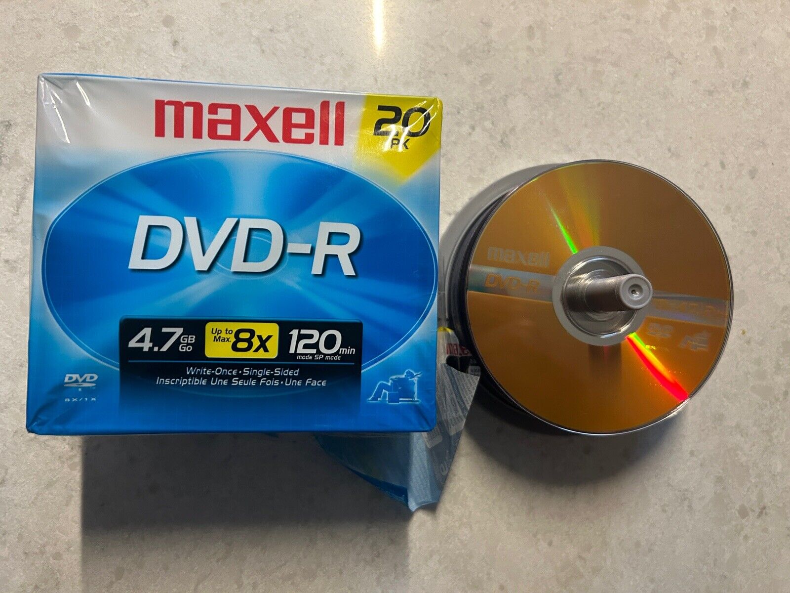 Maxell DVD+R 4.7GB 8X Spindle And Individuals 48 Total Disc Lot