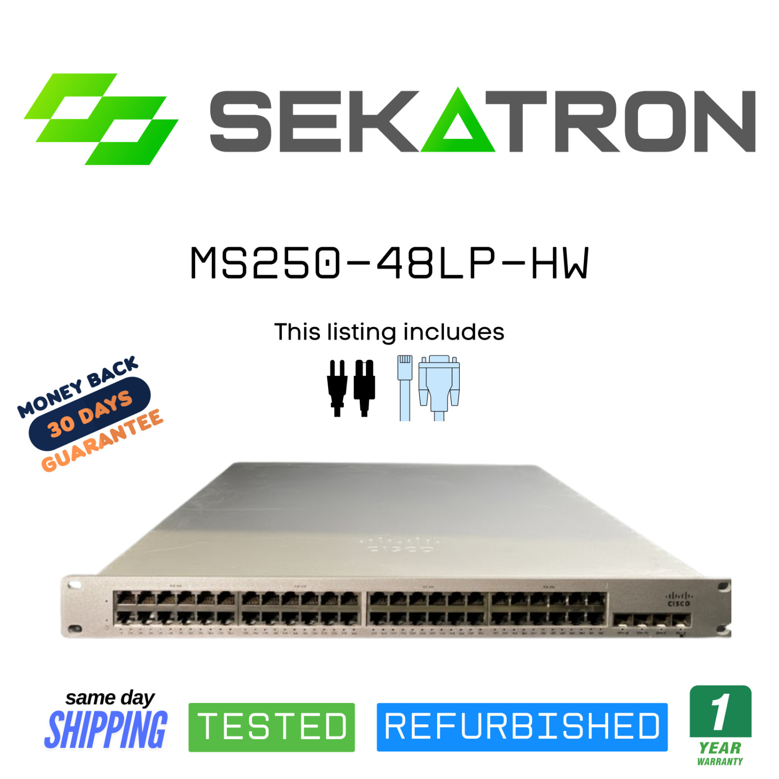 🔀 Cisco Meraki MS250-48LP-HW 48-Port Gigabit PoE+ Cloud Managed Switch ⚡