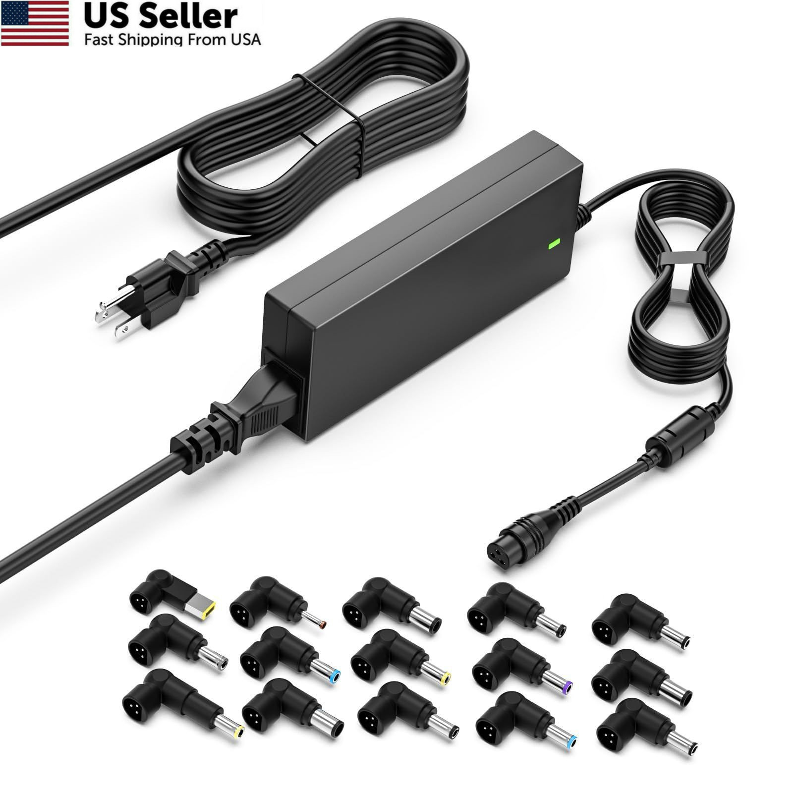 90W 65W Universal AC Adapter Laptop Charger Compatible with HP Dell Black