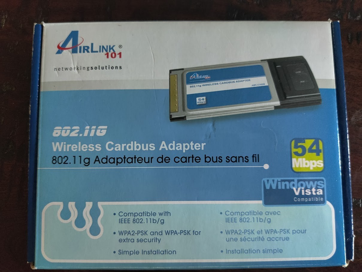 Airlink 101 802.11G Wireless Cardbus Adapter 54 Mbps AWLC3026T