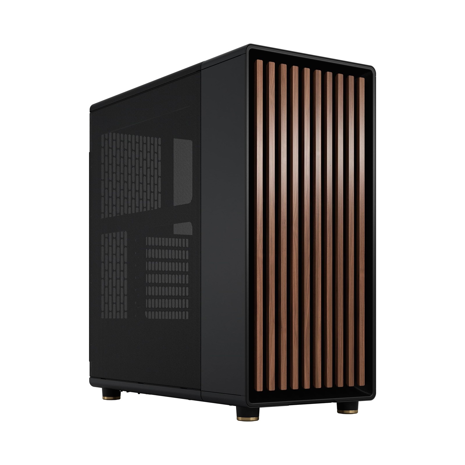Fractal Design North - Genuine Walnut Wood Front - Mesh Side Panels - Two 140...