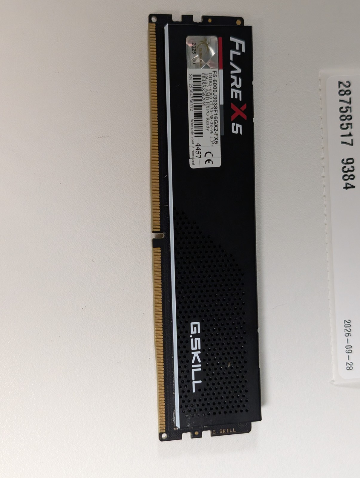 G.Skill Flare X5 16GB 1x16GB DDR5 6000 CL30 AMD EXPO Desktop Memory