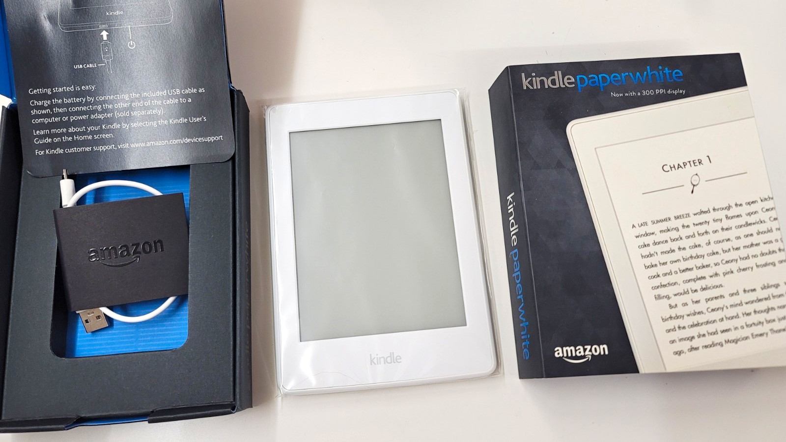 Amazon Kindle Paperwhite 6in 4GB Wi-Fi Touchscreen eBook Reader White DP75SDI