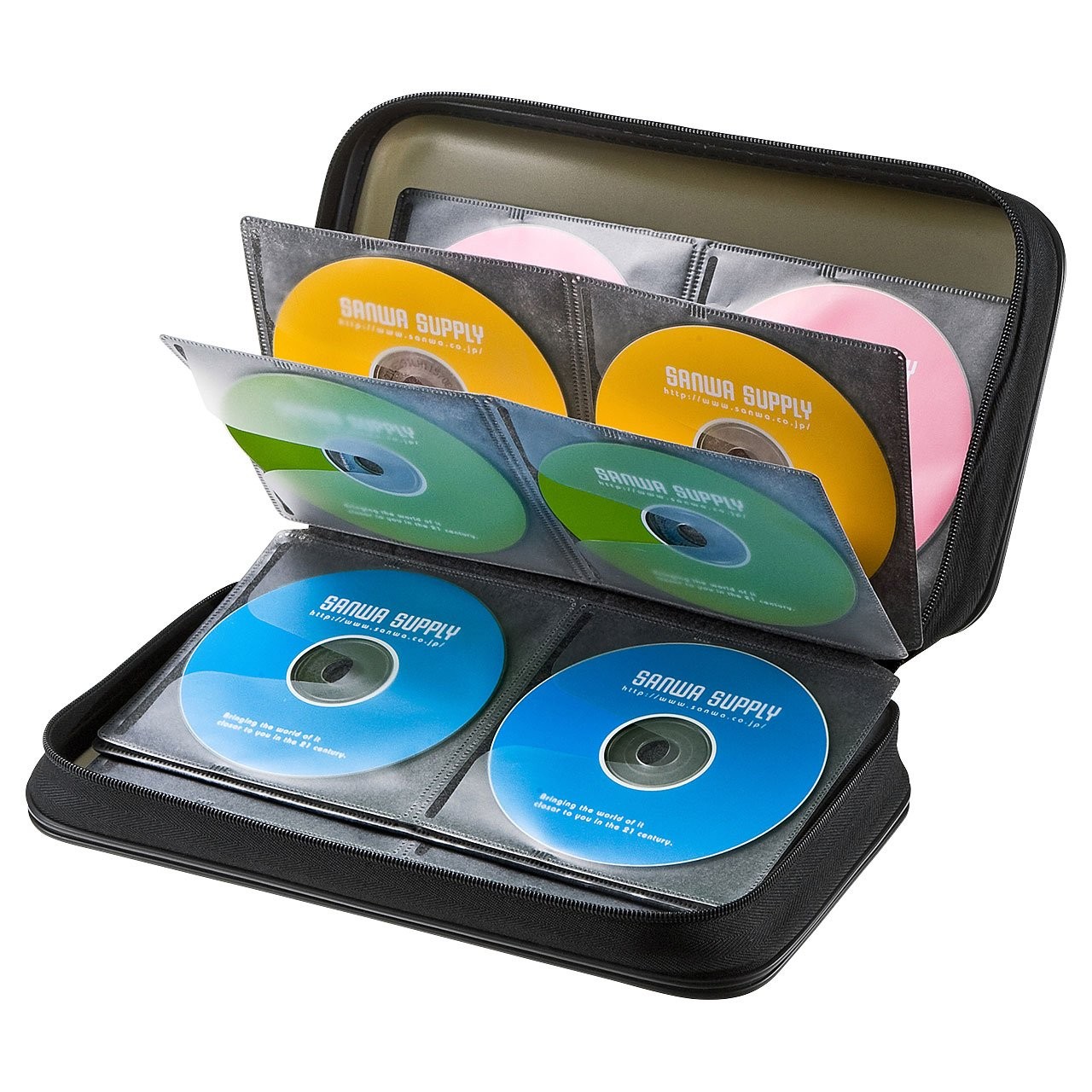 Media case Blu-ray compatible semi-hard 96 disc storage black FCD-WLBD96BK