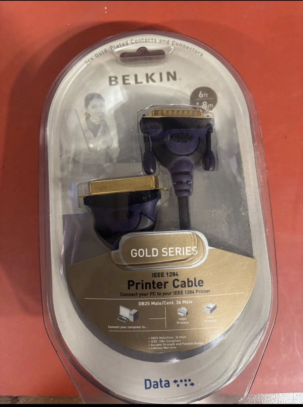 BELKIN GOLD Series IEEE 1284 Printer Cable 24k Gold Plated Contacts   6' / 1.8m