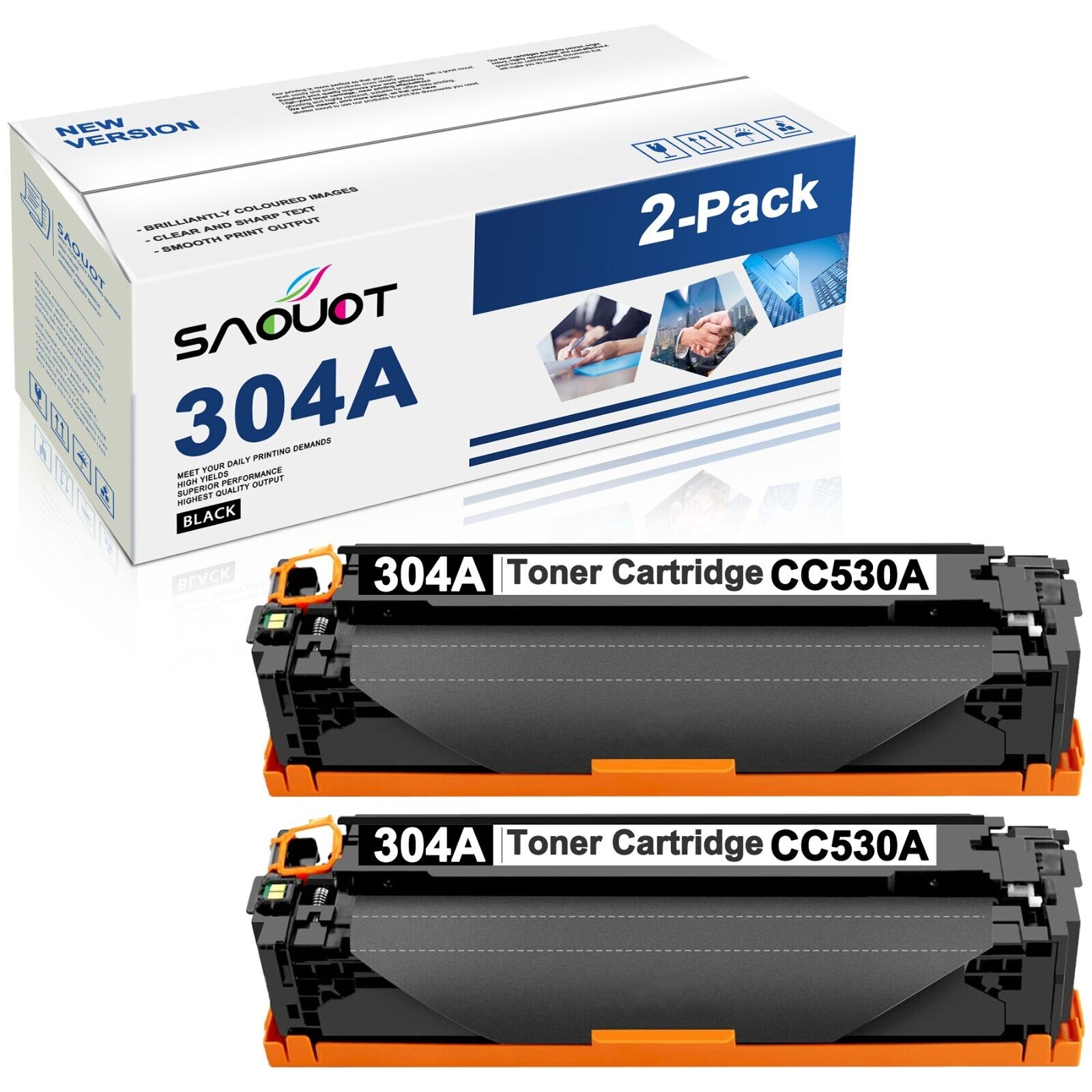 2x CC530A 304A Toner Cartridge Replacement for HP 304A Toner CM2320fxi CM2320nf
