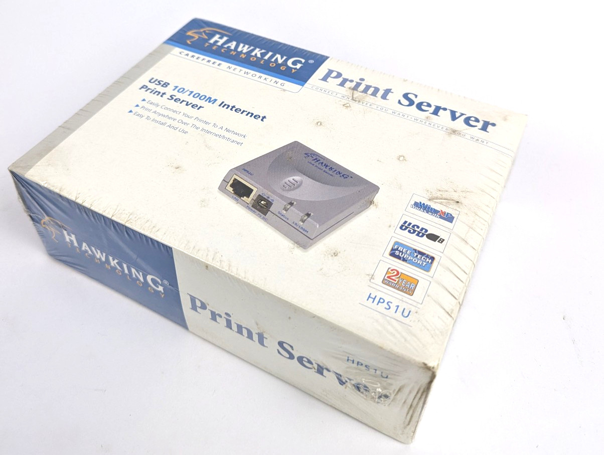 New Hawking Technology HPS1U  Print Server 1 Port USB Internet 10/100Mbps 