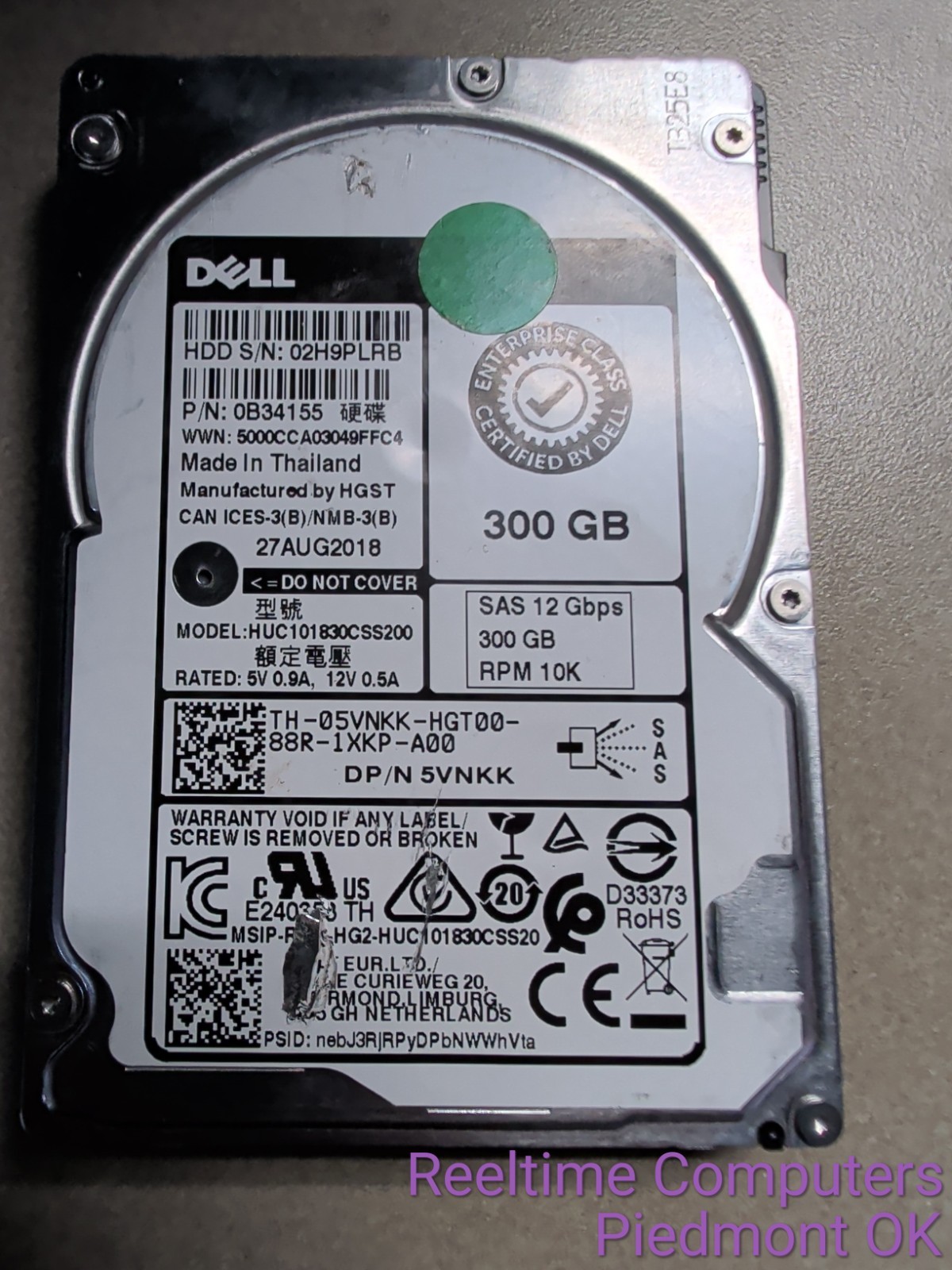 Dell 5VNKK 300GB 10K SAS 12Gb/s 2.5" SFF HDD HGST HUC101830CSS200