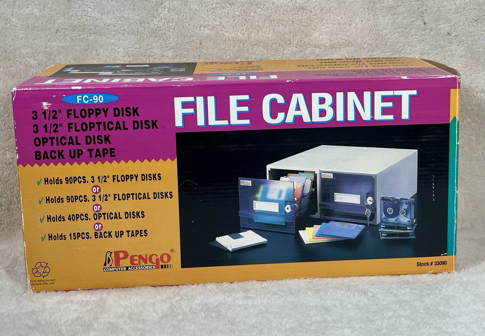 Vintage Floppy Disk File Cabinet Pengo Computer Accessories NOS