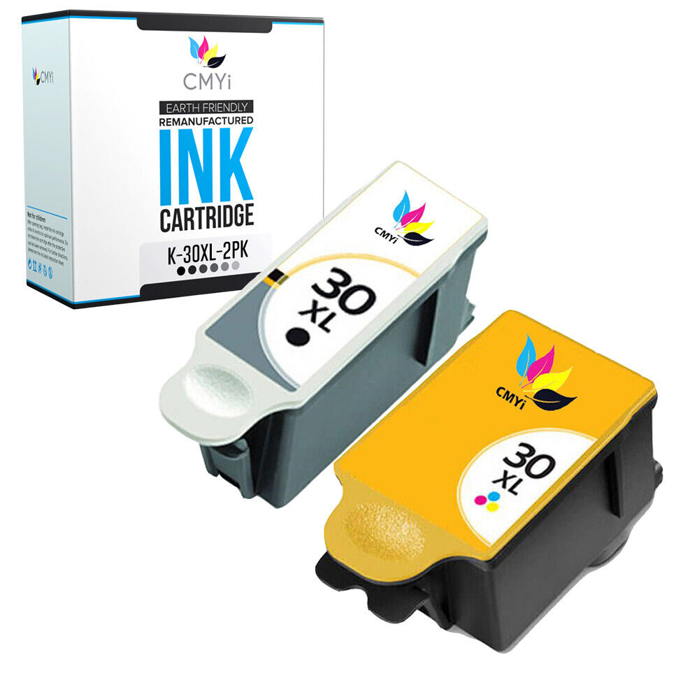 Replacement Kodak 30XL Ink Cartridges Black Color 2 Pack Cartridge 30 XL