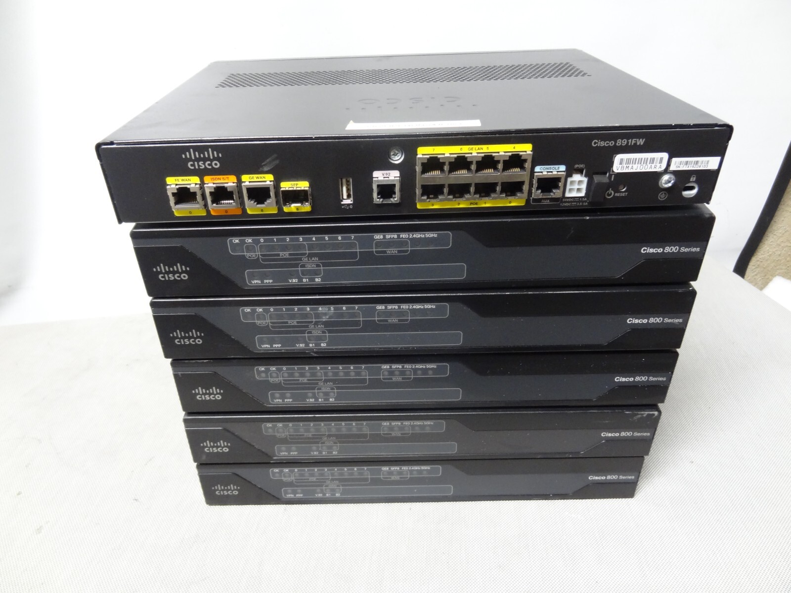 6x Cisco 891FW Wireless Gigabit Integrated Services Router C891FW-A-K9 V01 #147