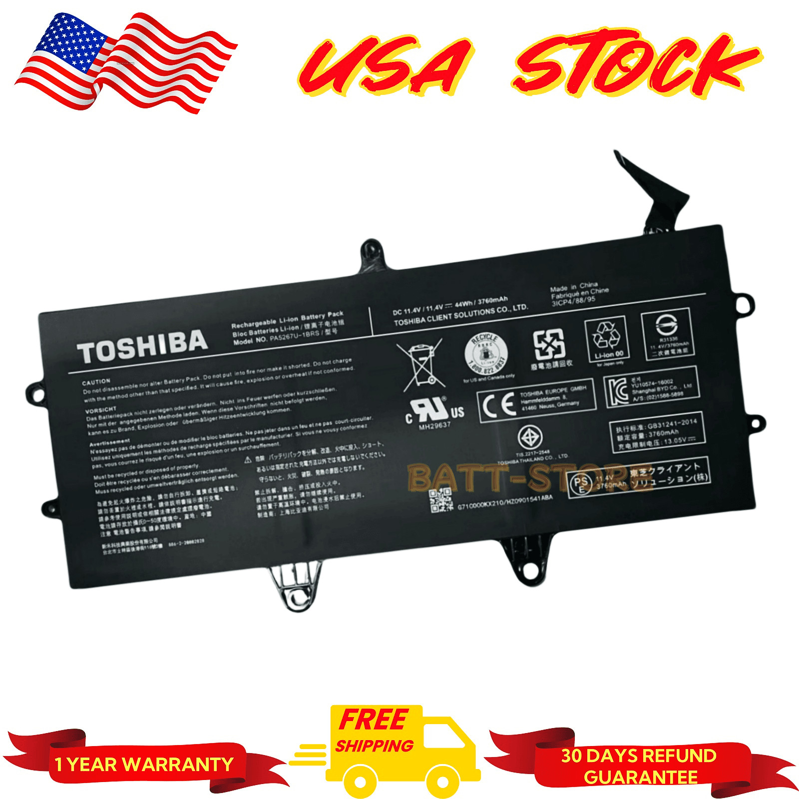 PA5267U-1BRS ORIGINAL Battery for Toshiba Portege X20W X20W-D-10Q X20W-E New
