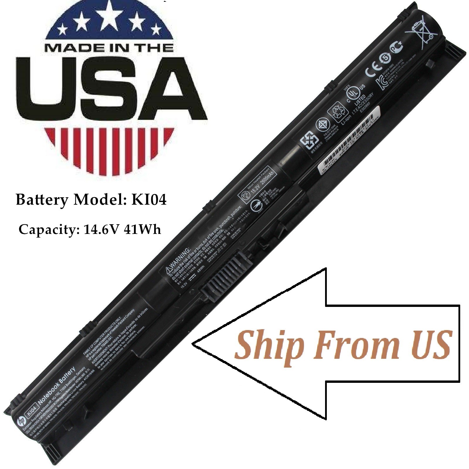 Genuine OEM KI04 K104 Battery for HP Pavilion 14 15 17 800009-421 800049-001 New