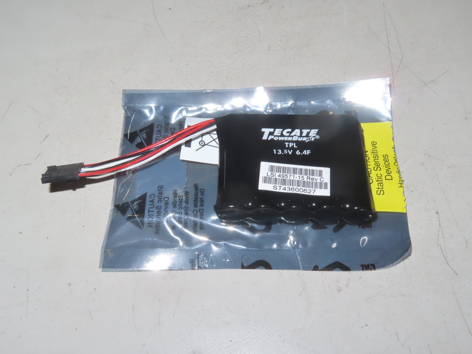 LSi 49571-03 TPL 13.5v 6.4F RAID Controller Battery BBU09