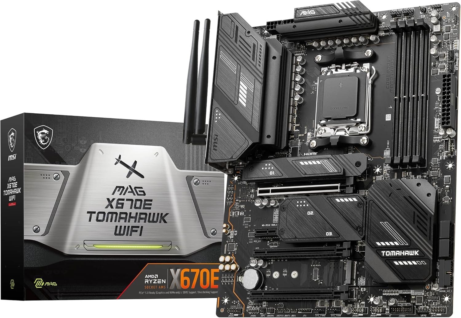 MSI MAG X670E Tomahawk WiFi AM5 ATX Gaming Motherboard DDR5 PCIe 5.0 WiFi 6E