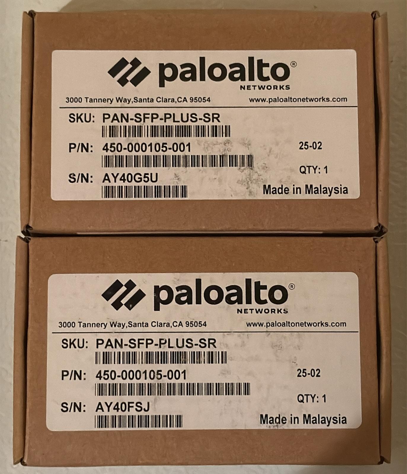 Palo Alto PAN-SFP-PLUS-SR SR 10Gb optical transceiver, 300m, OM3 MMF -New Sealed