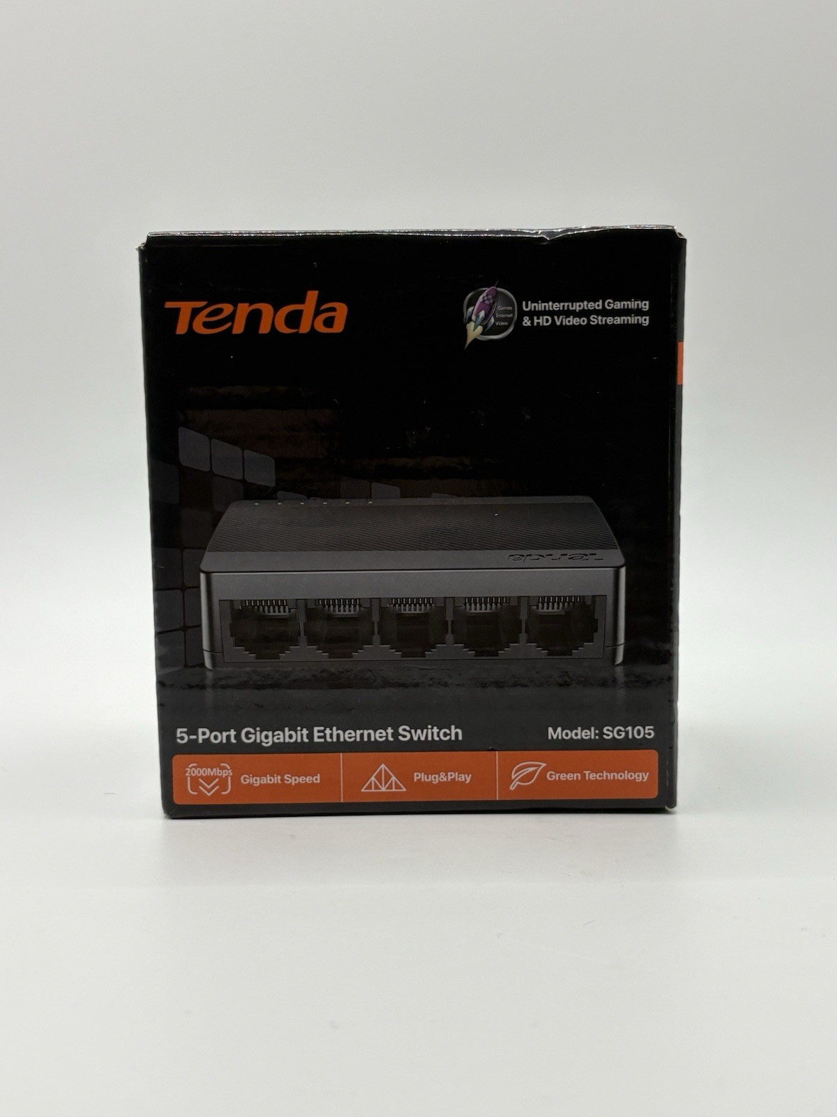 Tenda 5-Port Gigabit Ethernet Switch - Model SG105 - Black - New & Sealed