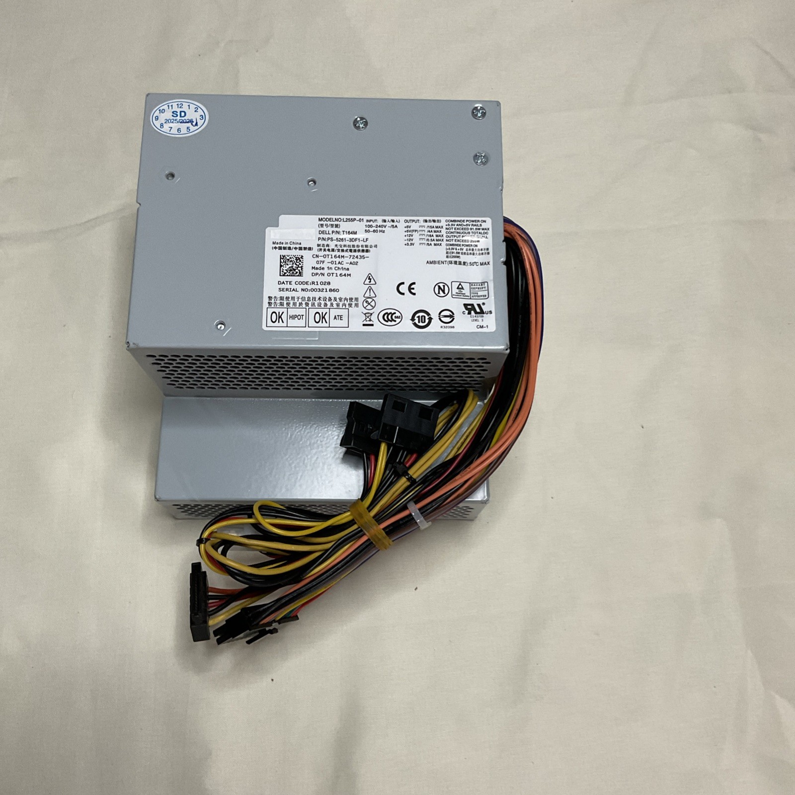 DELL OptiPlex 760 780 960 580 DT L255P-01 PS-255W Power Supply 5261-3DF-LF WU123
