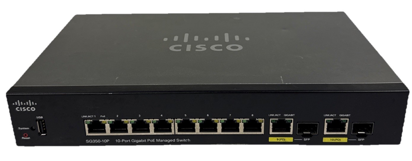 Cisco SG350-10MP-K9 V05 10-Port Gigabit PoE+ Managed Switch. No Power Supply