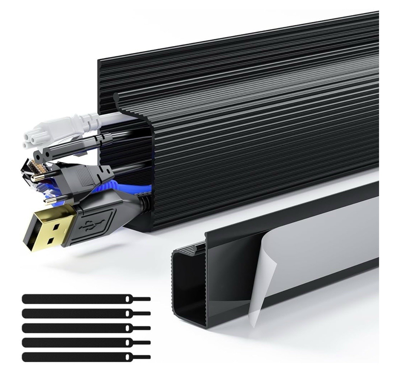 Delamu 2 Pack Safe & Tidy Cable Management Solution - Protect Kids & Pets with H
