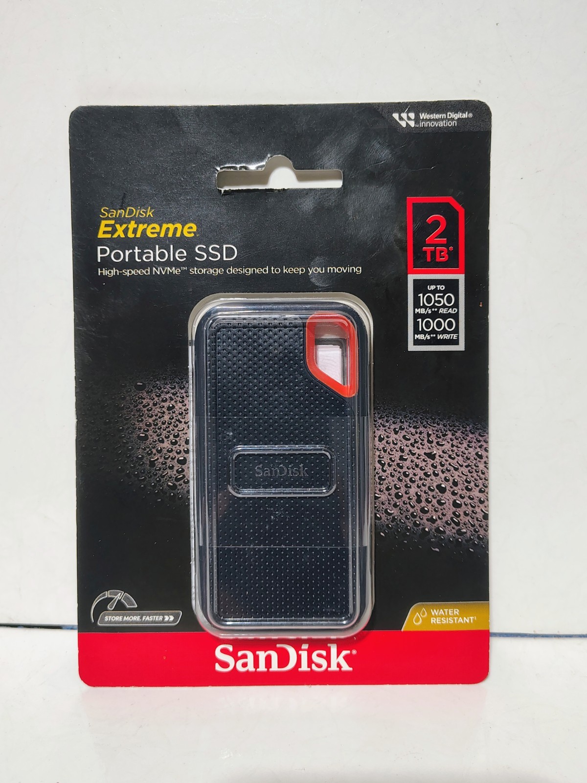 Factory Seal SanDisk Extreme 2TB Portable NVMe SSD 1050/1000MB/s Water/Shock Prf