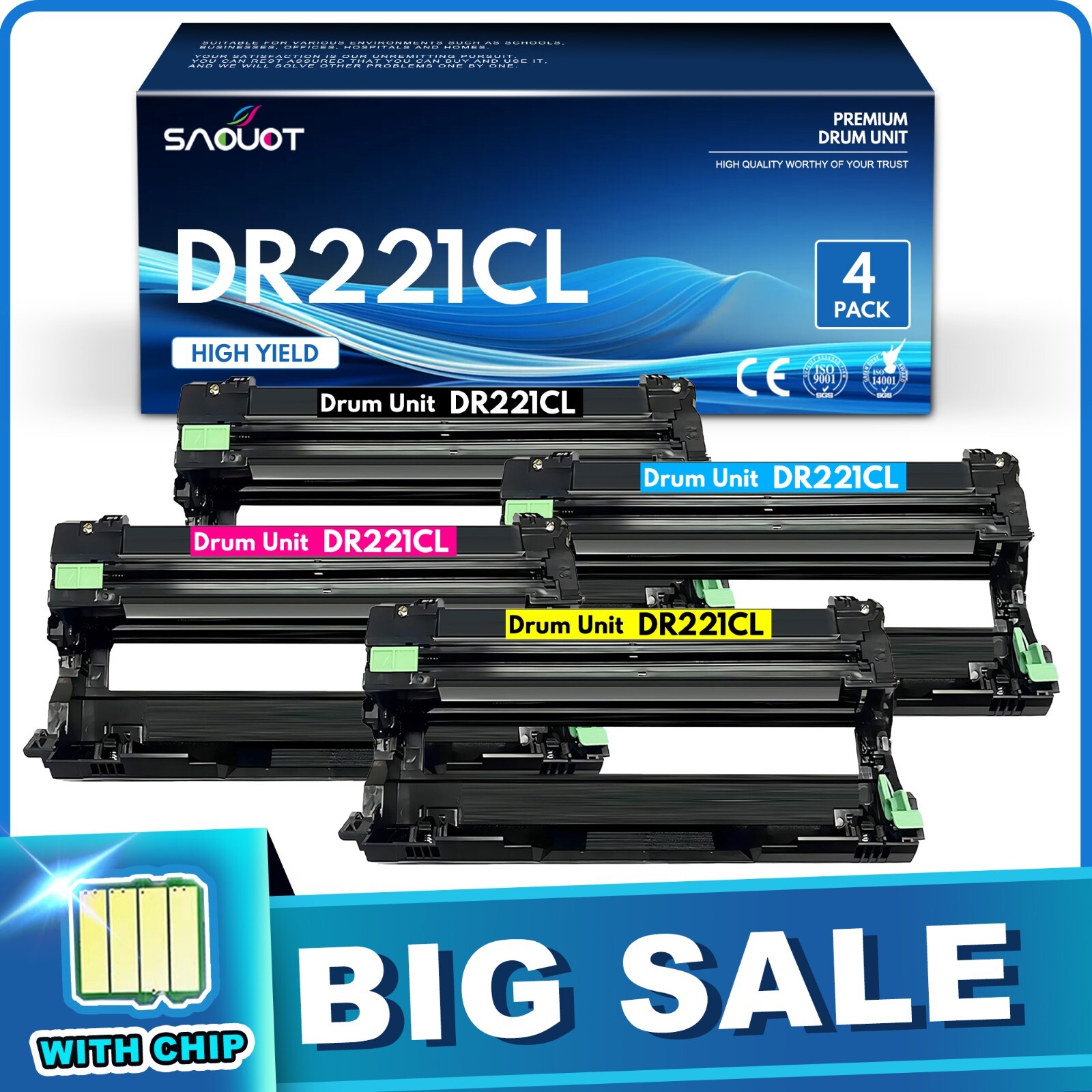 DR 221CL DR-221CL Drum Unit Replacement for Brother HL-3170CDW 1BK/1C/1M/1Y