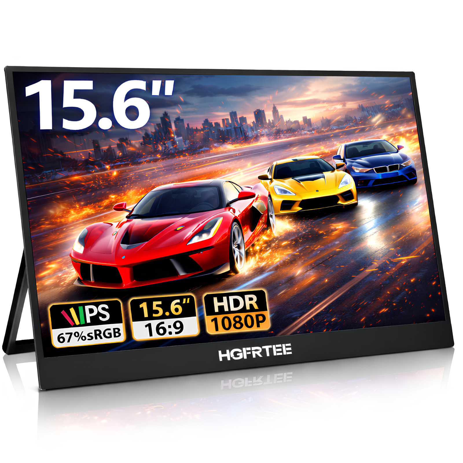 HGFRTEE 15.6 Portable Monitor 1080P IPS 60Hz 3ms HDR Laptop Gaming Dual Screen