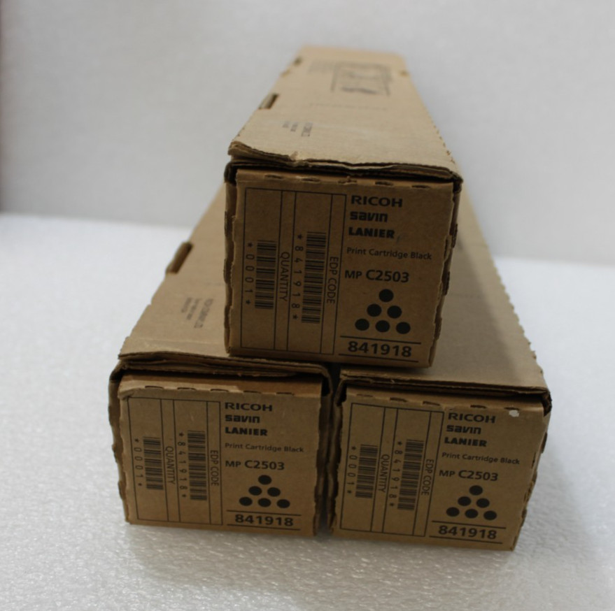 Lot of 3 New Ricoh 841918 Black Toner Cartridge For MP C2503