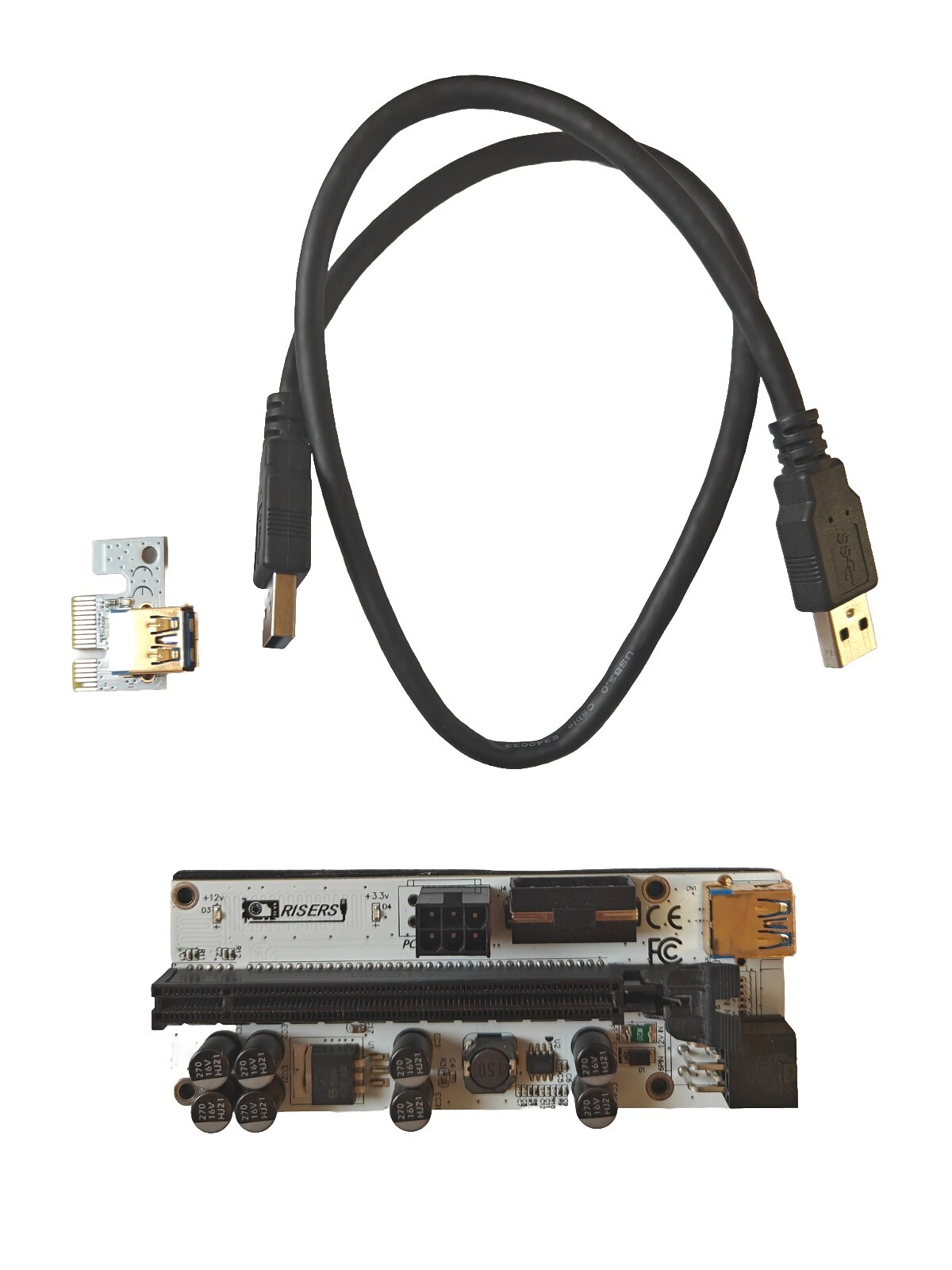 2 Pack, Premium PCI-E Riser Adapter Card for GPU Crypto Mining
