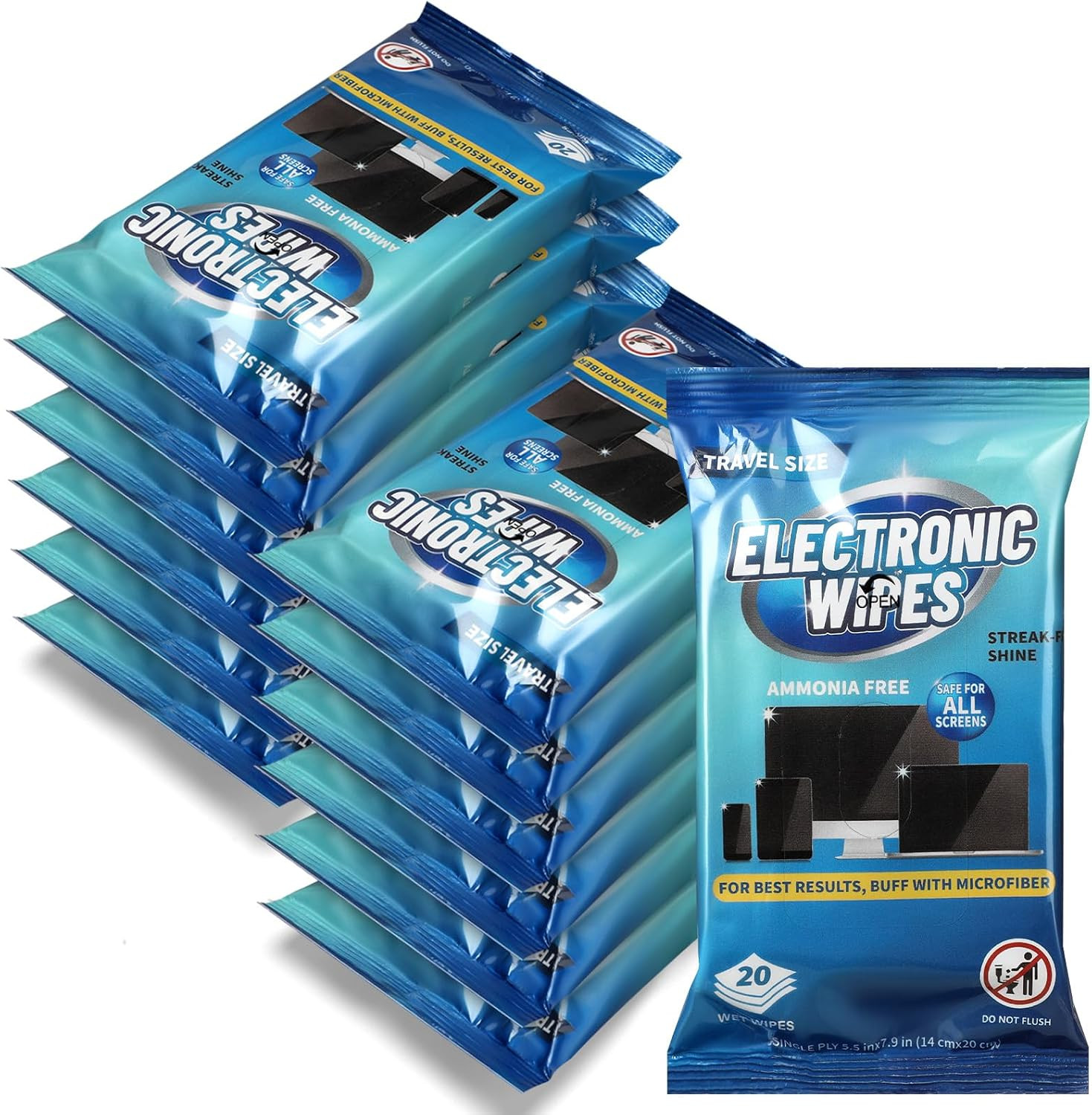 240 Wipes/12 Pack Electronic Cleaning Wipes, Pre-Moistened Screen Wipes