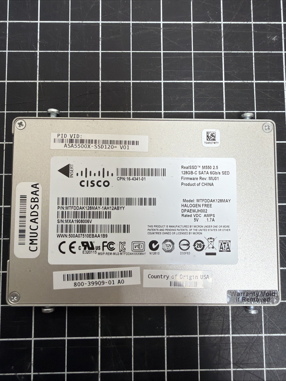 CISCO 128GB-C SATA RealSSD M550 2.5' SSD