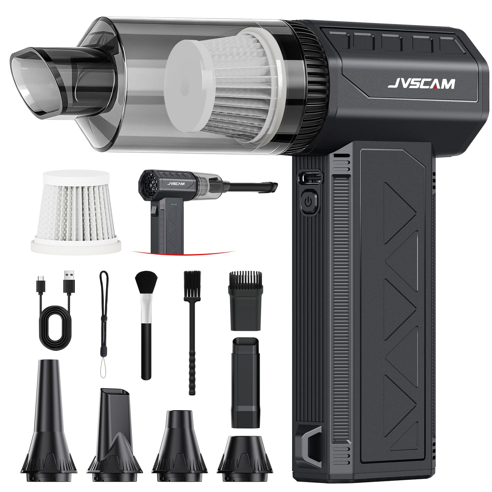 Compressed Air Duster&Vacuum Cleaner, 3in1 150000RPM Cordless Air Blower