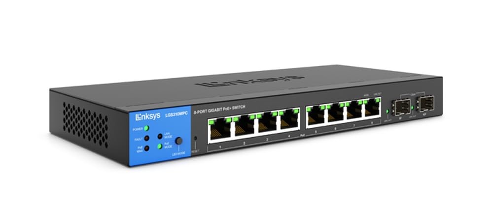 BLACK - LINKSYS LGS310MPC 8-PORT MANAGED POE+ SWITCH