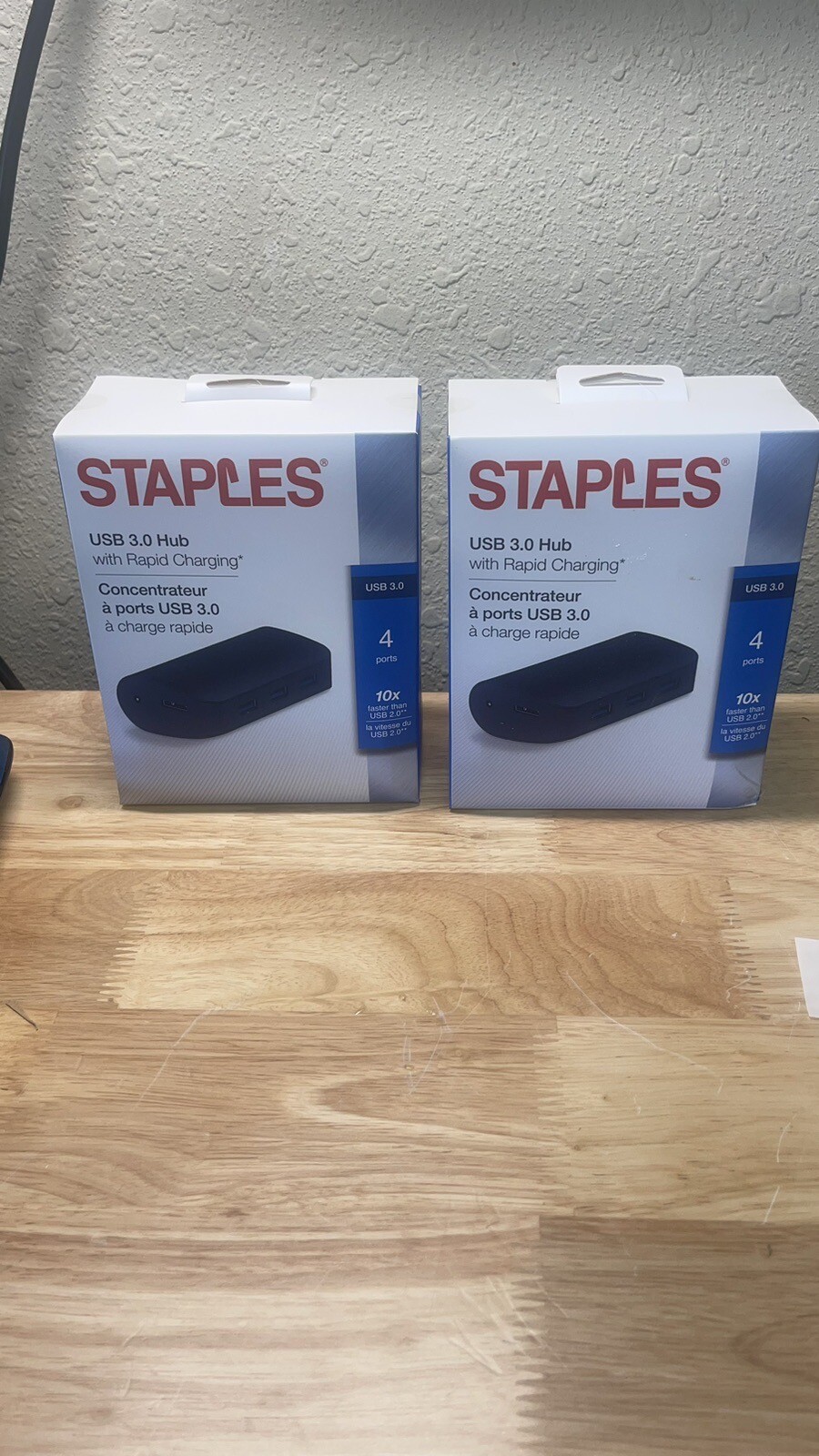 Two NiB  4 Port USB 3.0 Hub W/ Rapid Charge, Portable. Fast shipping
