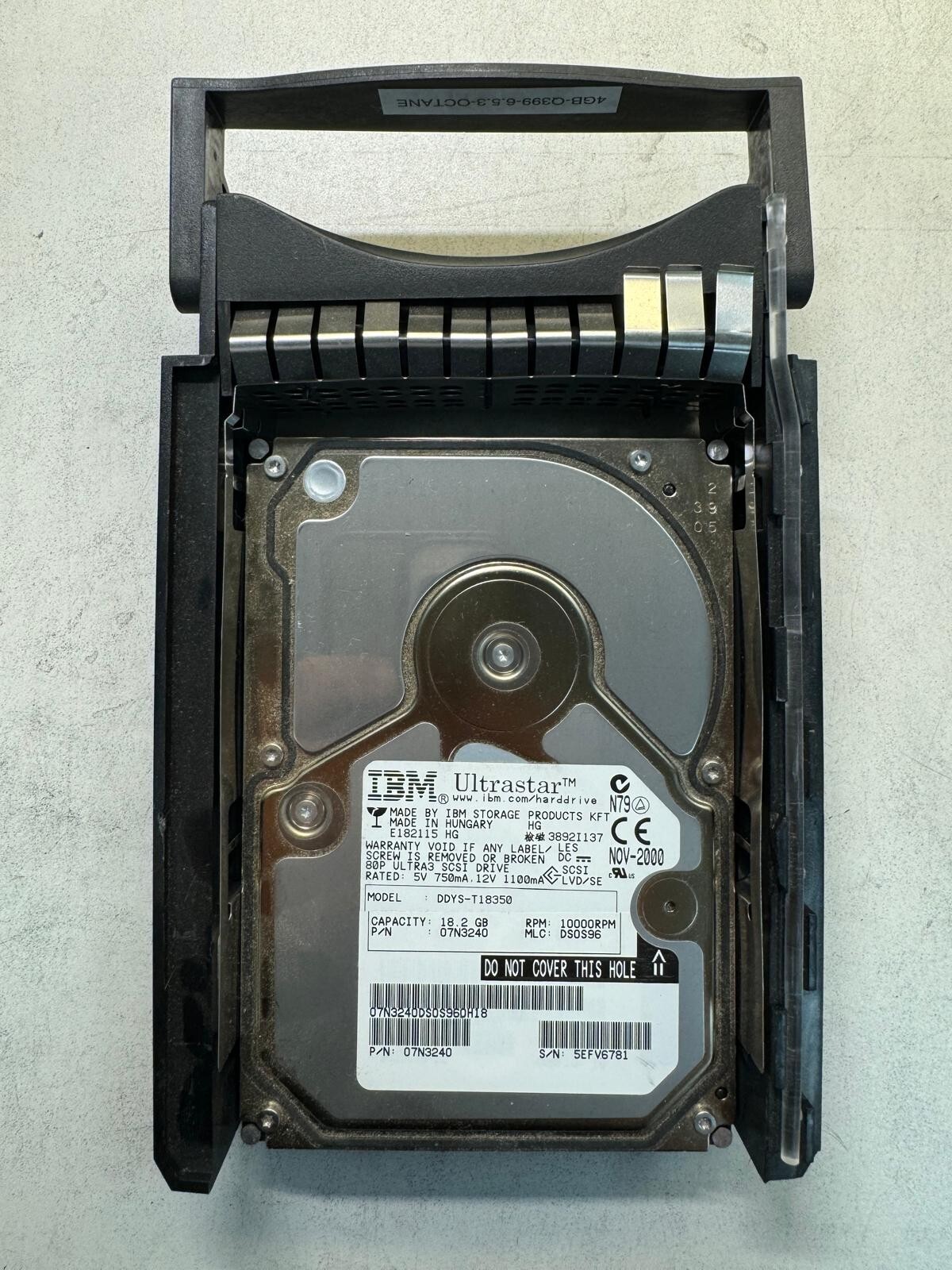 IBM 07N3240 DDYS-T18350 18.2GB 10K RPM Cache 4MB Ultra3 SCSI 80-Pin 3.5"
