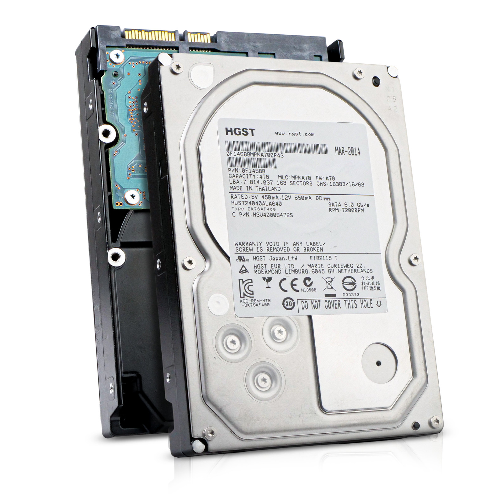 HGST Ultrastar 4TB HUS724040ALA640 0F14688 7.2K RPM SATA 6Gb/s 512e 3.5" HDD
