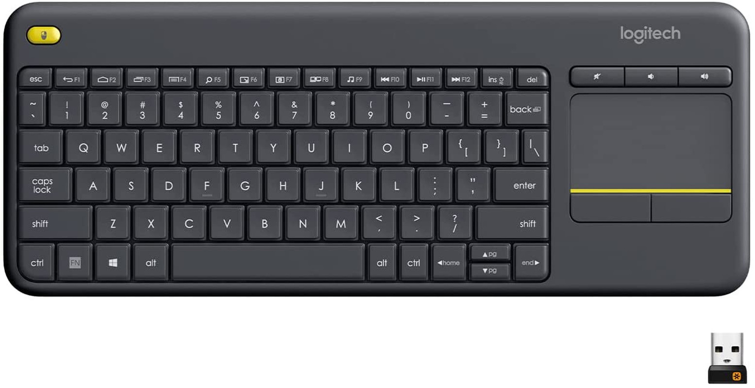 Logitech K400 plus Wireless Touch TV Keyboard with Easy Media Control and Built-